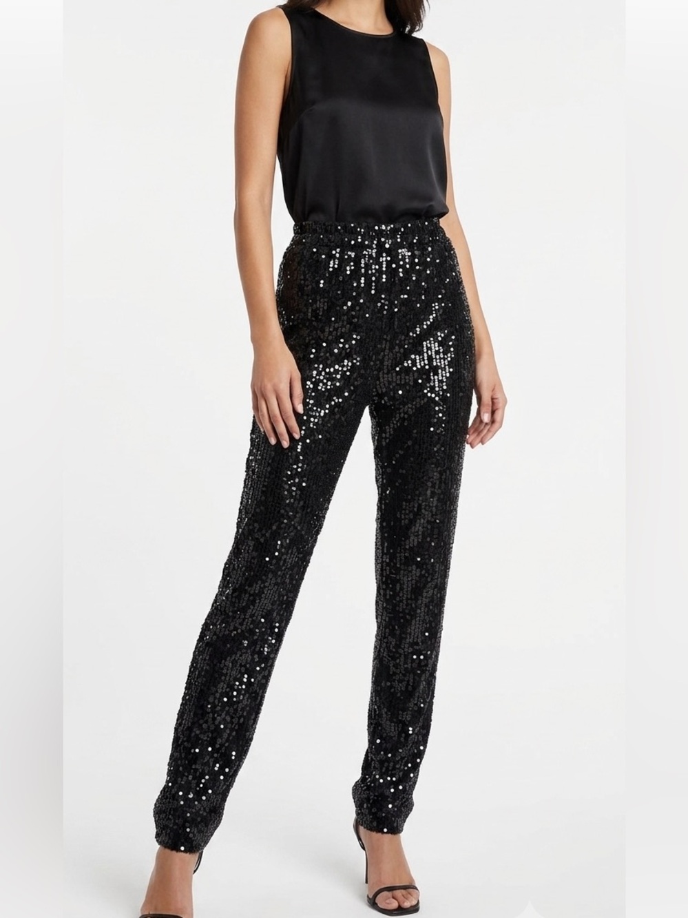 Ashro Black Sequined Pants